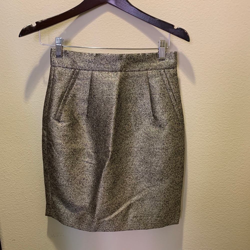 H&M Gold Glitter High Waisted Mini Skirt